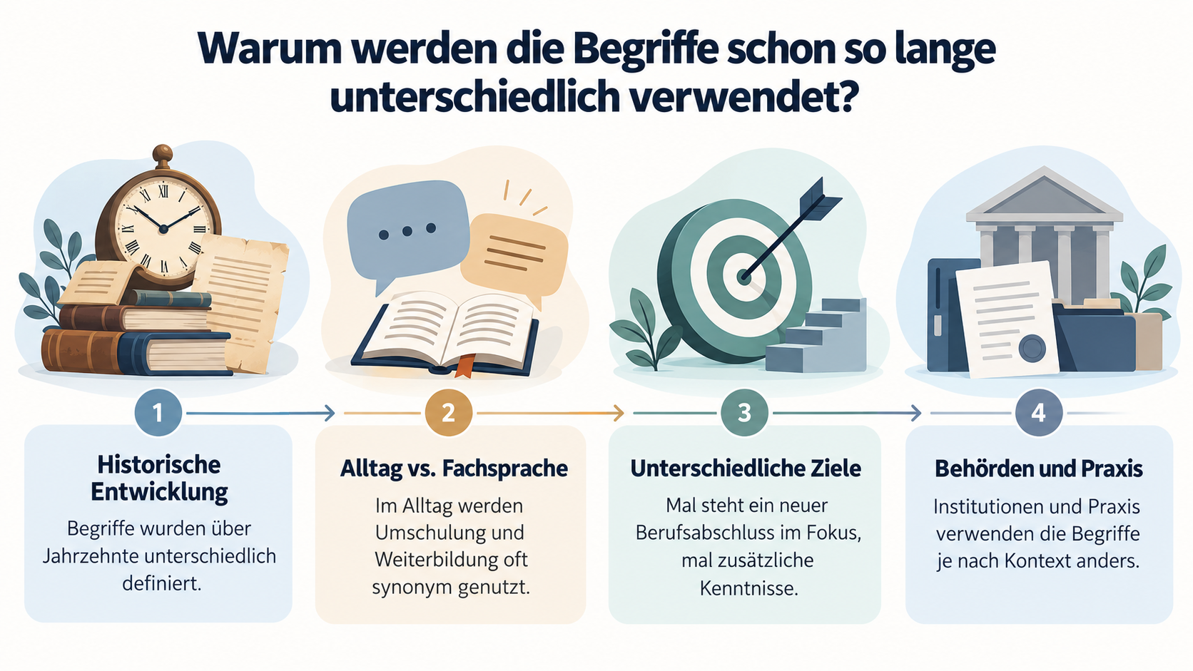 Infografik: Umschulung oder Weiterbildung im Vergleich